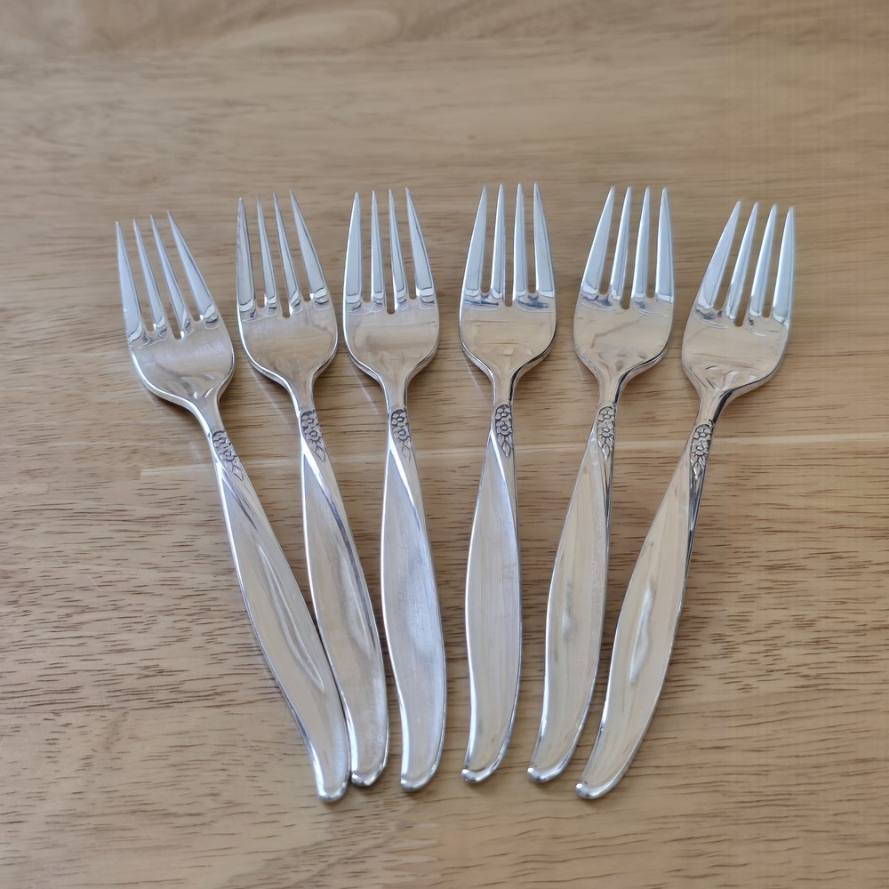 Set Of 6‎ Oneida Community Winsome Silverplate Forks 7 1/4" Flatware